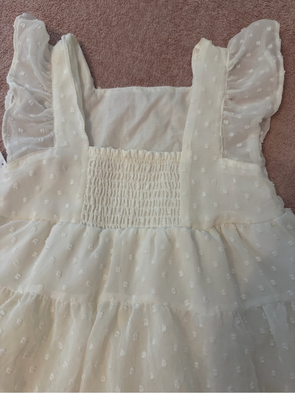 Carter's White Swiss Dot Tiered Dress with Ruffled Sleeves NWT - Picture 4 of 7